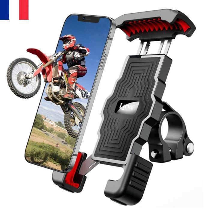 INKBIRD Support téléphone vélo/moto/scooterAnti-vibration avec pare-soleilavec bras en aluminium à rotation 360°de 46 à 7 pouces