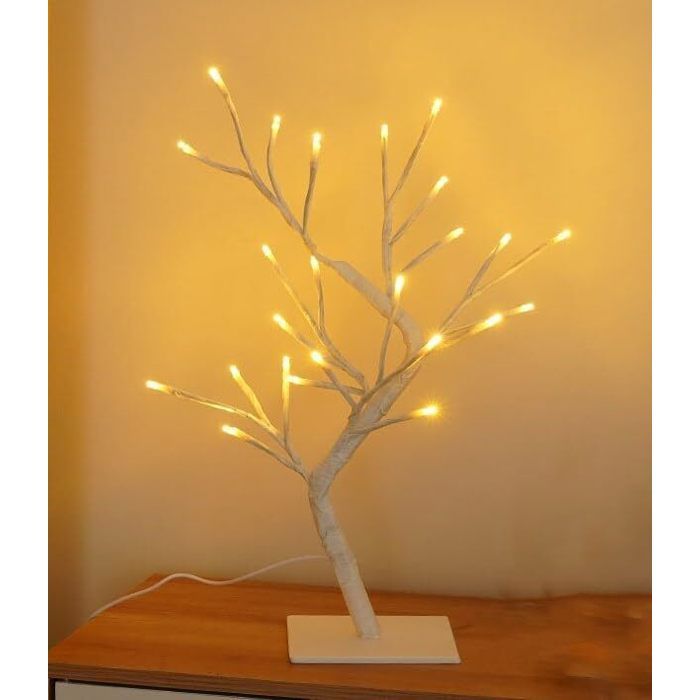 Sapin de Noël lumineux de style conte de fées bonsaï lumineux alimenté par USB lumière artificielle convient pour la chambre