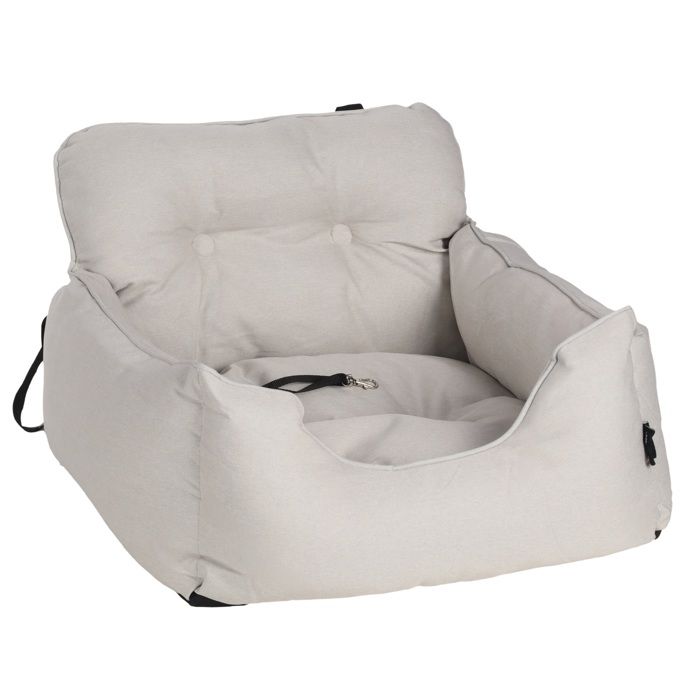 Siege auto voiture pour chien blanc