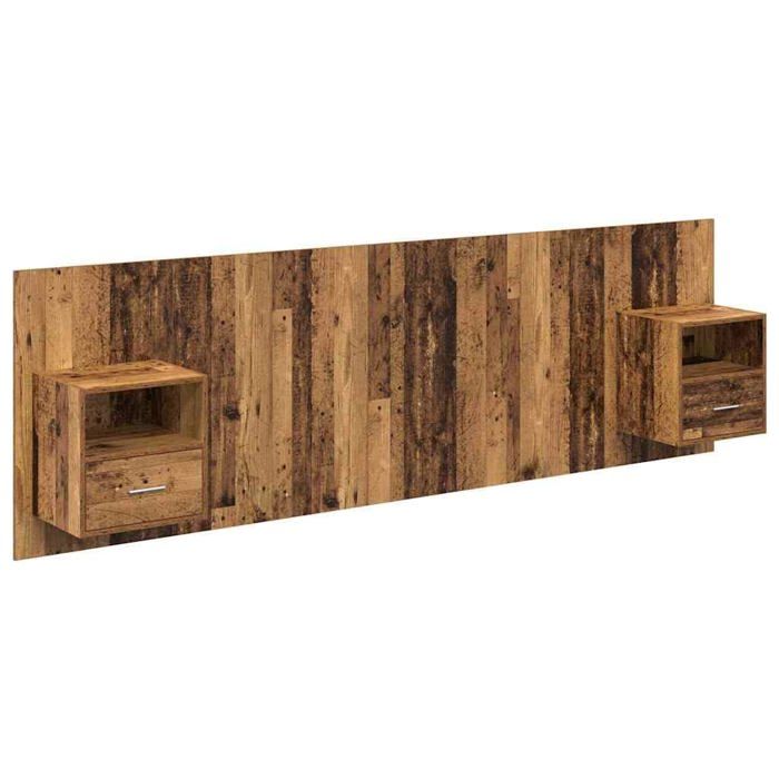 Tête de lit avec armoires - vidaXL - Bois ancien - Bois dingénierie - 257x325x80 cm - Rangements spacieux