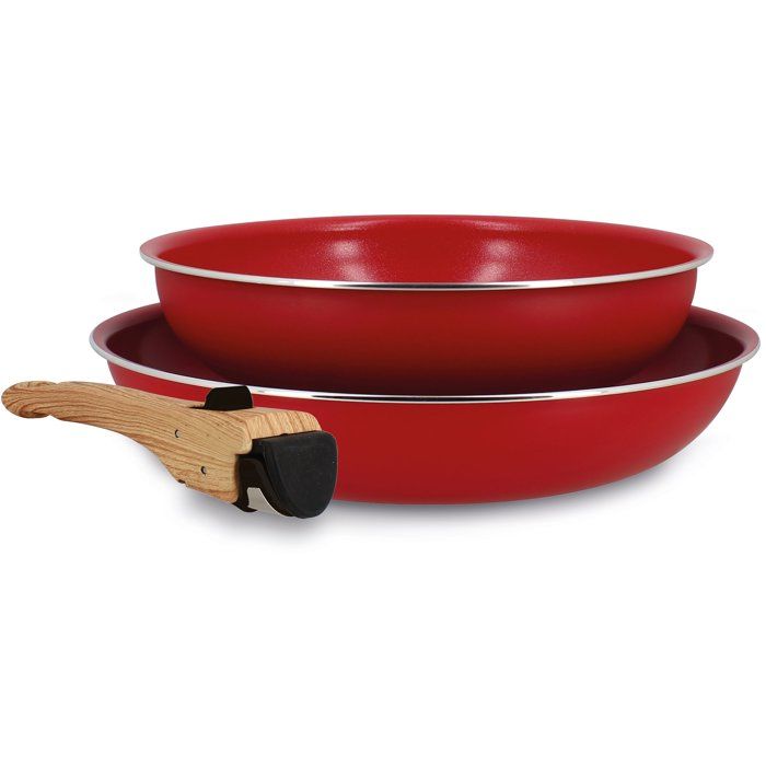 Batterie de cuisine MENASTYL Colorama Aluminium 2 poêles + 1 poigné Coloris - vue 2