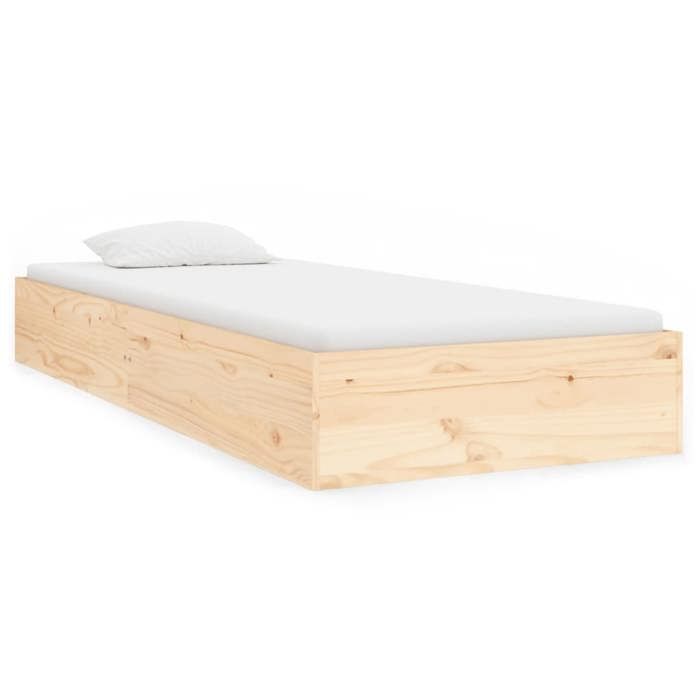 BEST-HOME Meuble de chambre - UU - Cadre de lit sans matelas - bois massif 90x190 cm HH14643