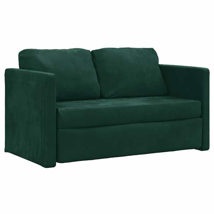 Promotion FévrCanapé-lit - Black Month - Sofa de salon réglable - pour maison - 2 en 1 vert foncé 122x204x55 cm velours FR2296691