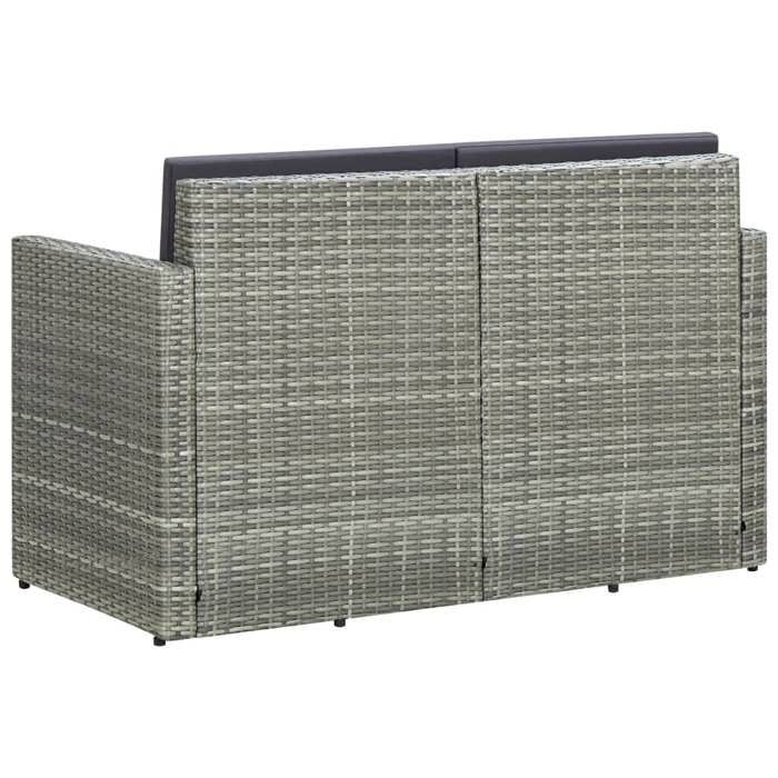 Gris Canapé dextérieur/jardin - SARAZYJ - Canapé de jardin - à 2 places - avec coussins Gris - résine tressée Hot25125333