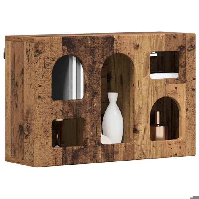 Holiday Solde@ Armoire suspendue cuisine 1PC - SWEETY - Placard mural/Étagère Flottante - Bois ancien 60x20x40cm - bois dingénierie