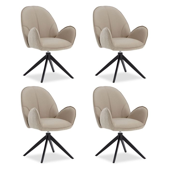 Chaise de Salle à Manger Lot de 4 Moderne Bouclé Cuir Beige Design Chaises de Cuisine Chaises pas Cher Fauteuils Rembourrée Chaise de Salle à Manger Lot de 4 Moderne Bouclé Cuir Beige Design Chaises de Cuisine Chaises pas Cher Fauteuils Rembourrée