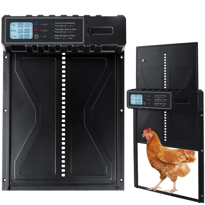 Meilleurs prix pour Porte Poulailler Automatique Batterieavec Écran LCD Programmable ÉtanchePorte Automatique Poulailler avec MinuterieAnti-pincement