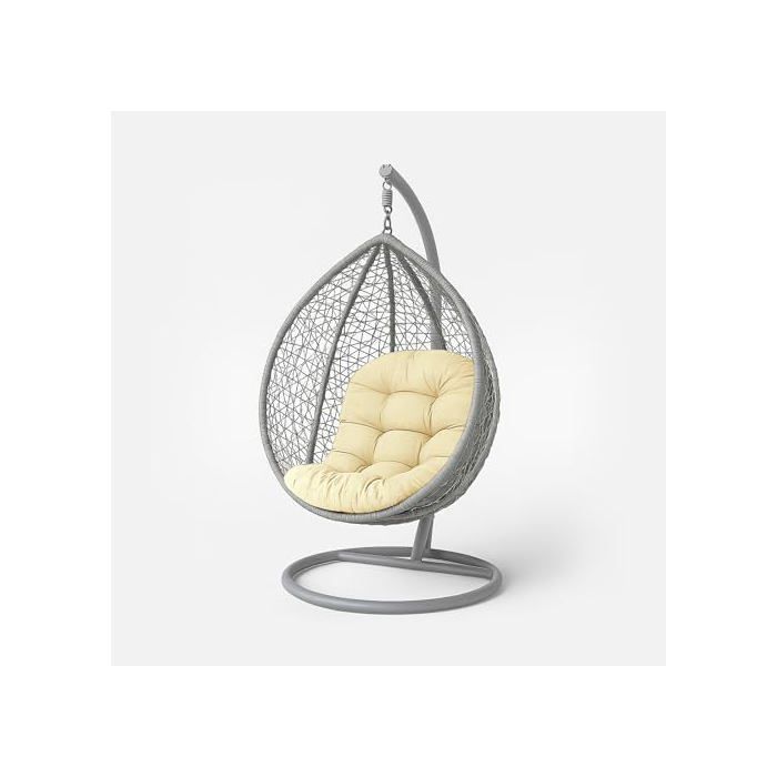Coussin pour Fauteuil Suspendu extérieur Coussin de Rechange pour Fauteuil œuf – Usage intérieur et extérieur - Crème