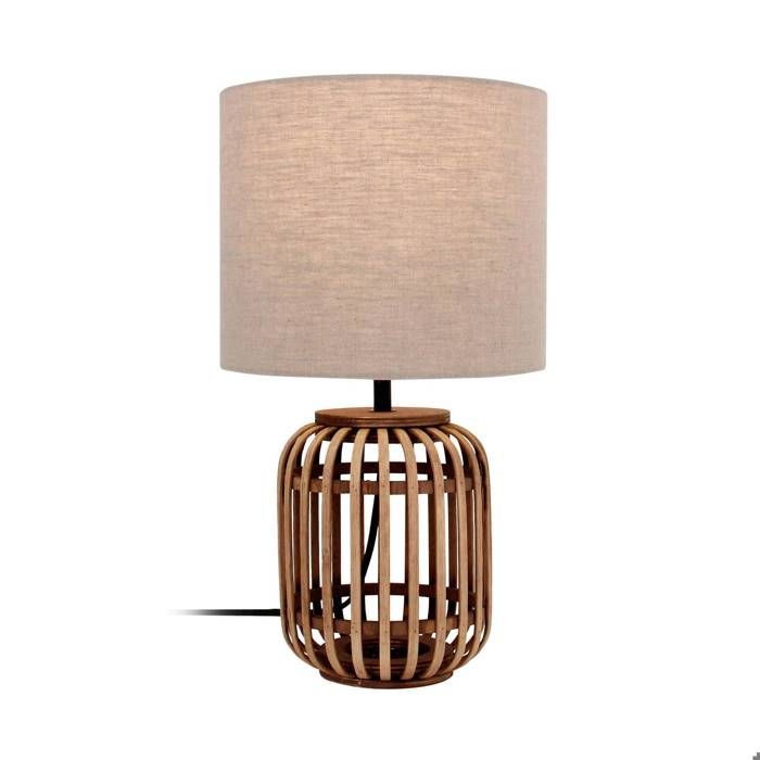 Lampe de table - Lindby - lampe tabouret - Tissu textile Bois - gris bois Lampe de table - Lindby - lampe tabouret - Tissu textile Bois - gris bois