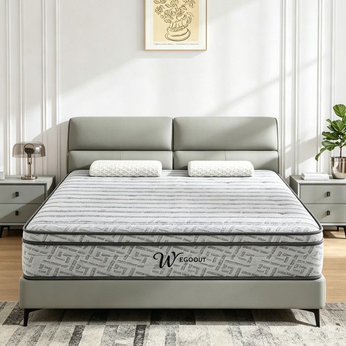 Luxueux Matelas 140x200 cm Ép 27cm Haute Densité Mousse et Ressorts Soulage Douleurs Dos Sommeil Indépendant Hypoallergénique
