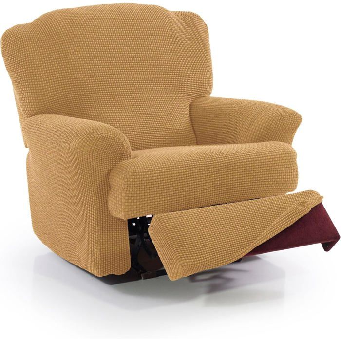 Housse Super élastique pour Fauteuil Relax de 70 à 90 cm Modèle NOVELE Jaune Housse de Fauteuil inclinable Pieds séparés