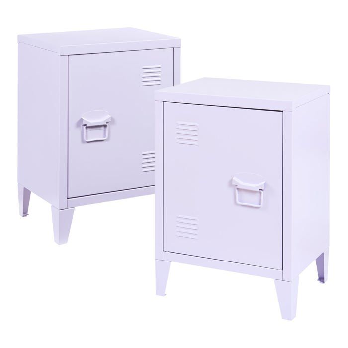 Tables de chevet - HELLOSHOP26 - 57 x 40 x 30 cm - Lot de 2 - Acier laqué - Pieds réglables Tables de chevet - HELLOSHOP26 - 57 x 40 x 30 cm - Lot de 2 - Acier laqué - Pieds réglables