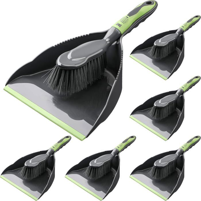Set Pelle et Balayette 6 Pièces Mini Balai à Main avec Raclette Brosse de Nettoyage pour Cuisine Bureau Voiture