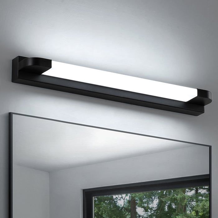 Lampe LED pour Miroir Salle de Bain 42CM 7W 420LM Éclairage Armoire Noir IP20 Étanche Applique Murale Luminaire Moderne (6000