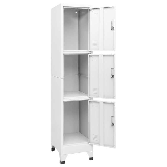 Promo“Armoire à Casier avec 3 Compartiments Gris 38 x 45 x 180 cm en acier avec 1 porte 3 compartiments et rangement sécurisé 8998