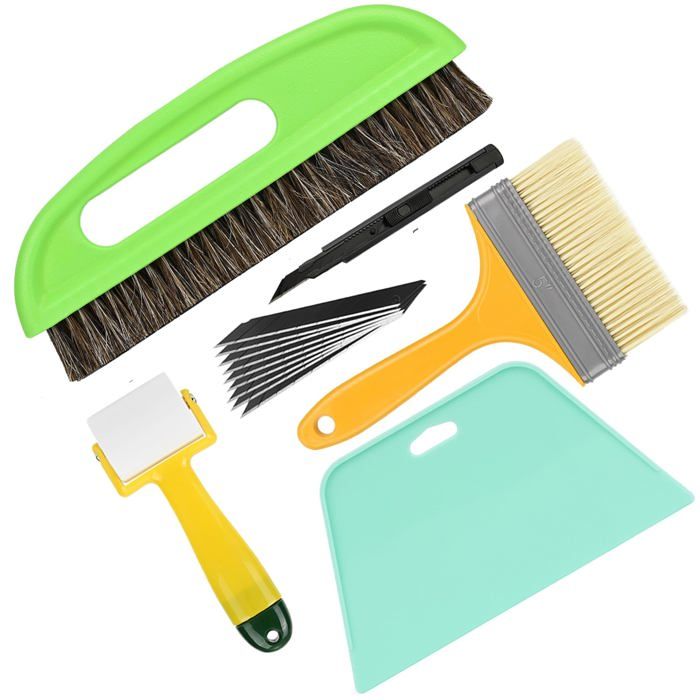 Kit Pose Papier Peint Outils de Film pour Papier Peint Fenêtre Voiture Carrelage Vinyle avec Brosses à Maroufler Brosse à