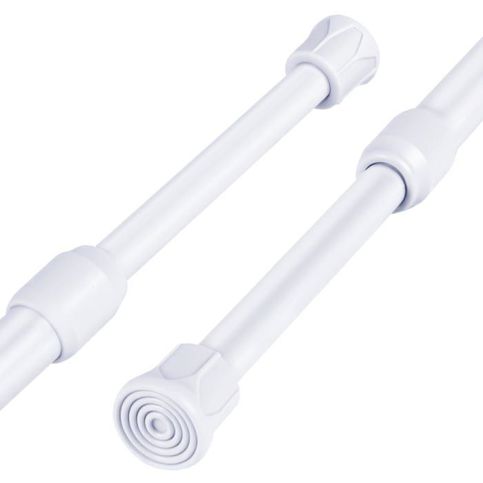 Lot de 2 tringles rideau extensibles sans perçage 40-70 cm flexibles et réglables fenêtres armoires douches blanc Corvina