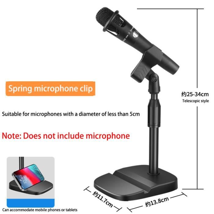 Pied Micro Bureau Akozon Support De Microphone Support De Microphone Portable Prise D' Adaptateur De Montage Anti-Vibration Installation Facile Amovible Pour Studio D'enregistrement Noir Bras Micro Low Profile