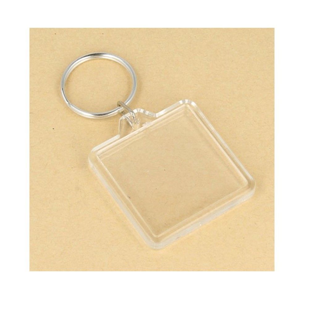 Porte-clés transparents Carré 4 pièces 3,3 cm - Artémio Incolore