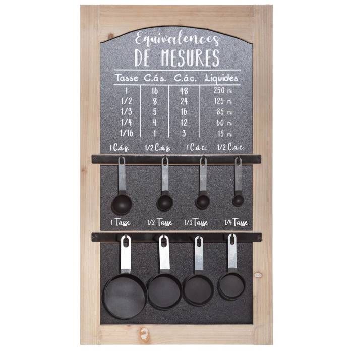 Tableau de mesure cuisine noir 40x70cm