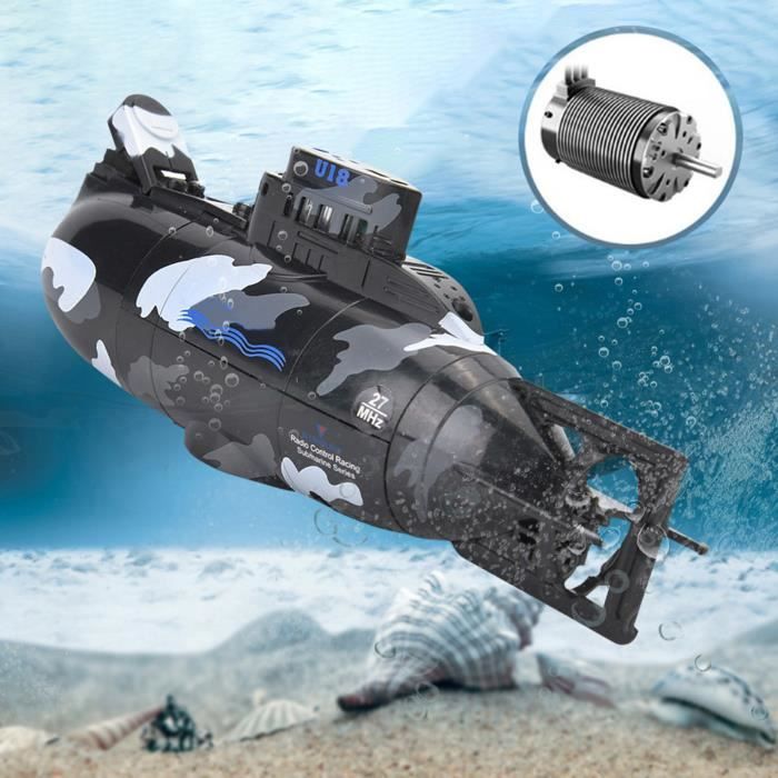 Suxdlan sous-Marin télécommandé, Jouet sous-Marin de Simulation étanche pour Enfants, Rc Toutes Directions, Rc Rechargeable par USB pour piscines, réservoir d'eau, Blanc