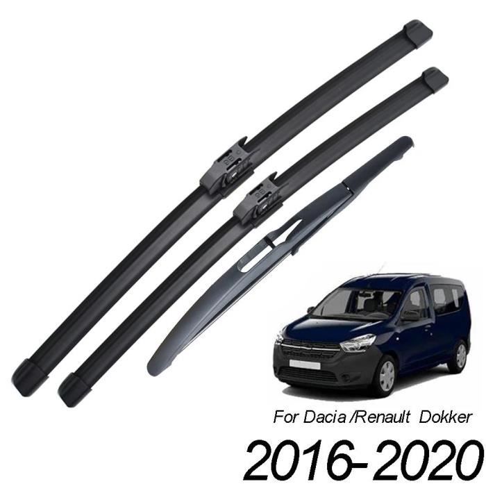 Lot de 3 Balais d'essuie-glace avant et arrière pour Renault Dacia Dokker 2016 2017 2018 2019 2020