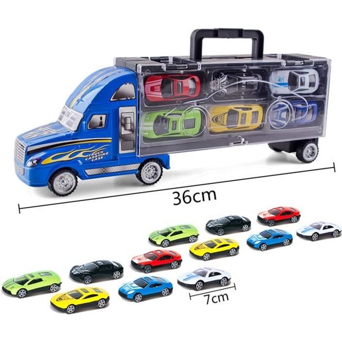 Conteneur Camion Avec Alliage 12Pcs voiture véhicule Piste KIDS jeu éducatif jouets