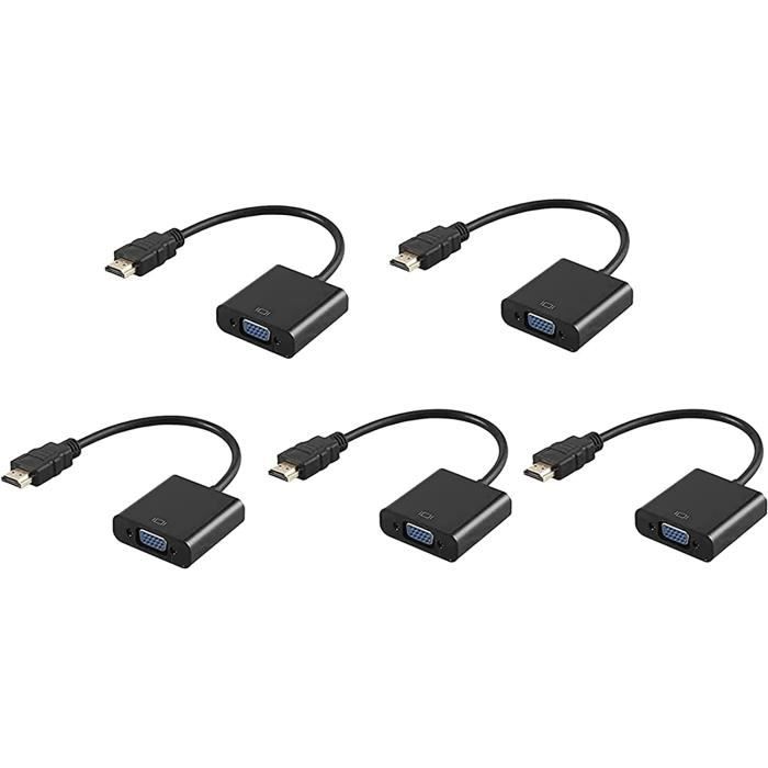 Adaptateur HDMI Vers VGA - Convertisseur Full HD 1080p - Pour PC, Portable, Projecteur, Raspberry Pi