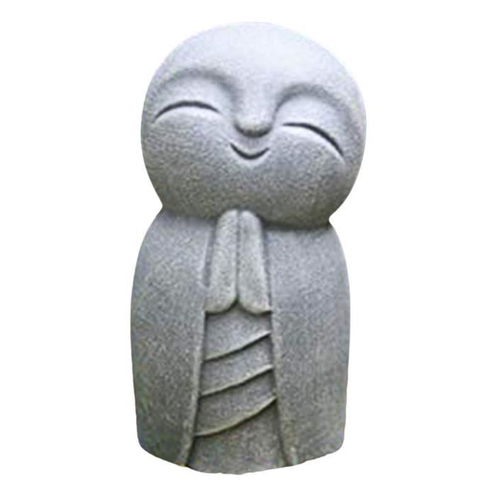 Statue De Bouddha Statue Jizo Mignonne Avec Sourire Pour Maison Ou Jardin Decoration Interieure Exterieure Parfaite Cdiscount Maison
