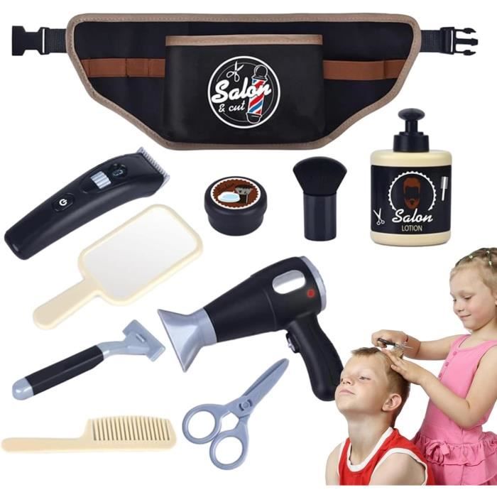 Ensemble de Salon de Coiffure pour Filles Mode Jeu de Simulation de Coiffeur Jouet de Coiffeur de Maquillage et de Coupe de Cheveux