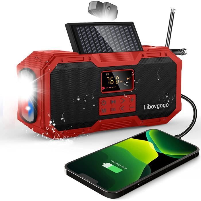 Radio Solaire DAB/FM Portable – Rechargeable Au Soleil, Bluetooth, Lecteur USB Et Carte SD, Autonomie 8h