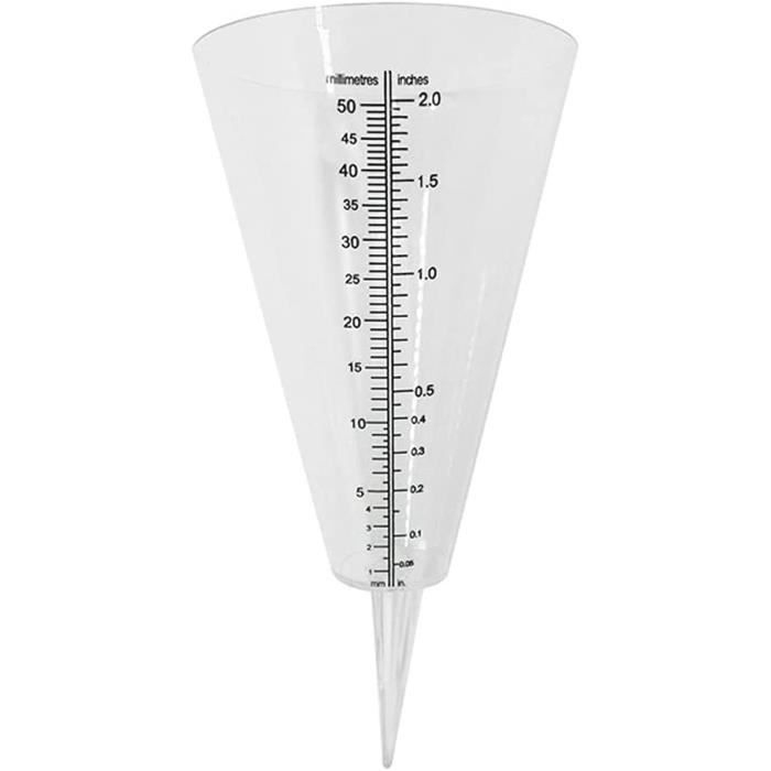 Pluviomètre Conique Transparent 50mm - Pour Jardin, Mesure Précise De La Pluie, échelle En Mm/pouces
