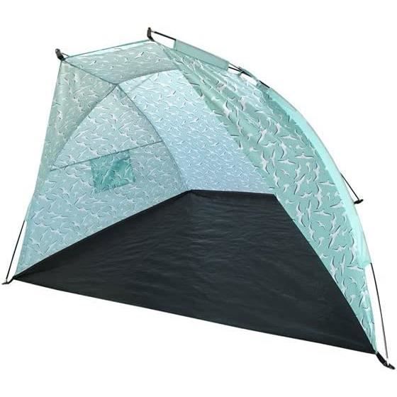 kegemor Tente de plage, abri solaire UPF50+ 2,1 x 2,1 m, auvent coupe-vent avec pelle à sable, sac de transport, pare-soleil familial portable léger