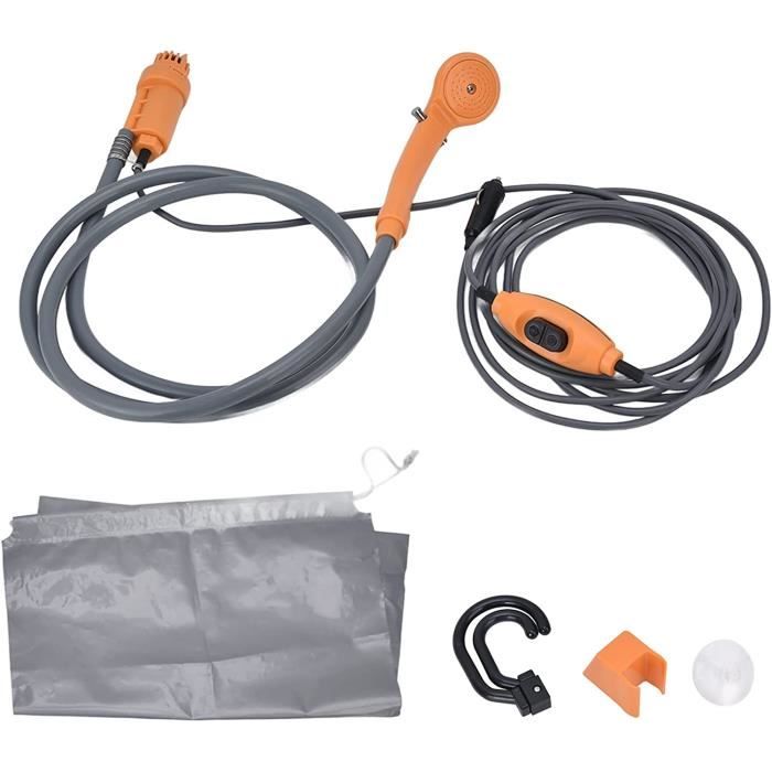 Douche de caravane RV 12V avec pompe à tuyau, allume-cigare, adaptateur d'alimentation, lave-auto, Camping en plein air, voyage, buses de lavage universelles Douche de caravane RV 12V avec pompe à tuyau, allume-cigare, adaptateur d'alimentation, lave-auto, Camping en plein air, voyage, buses de lavage universelles