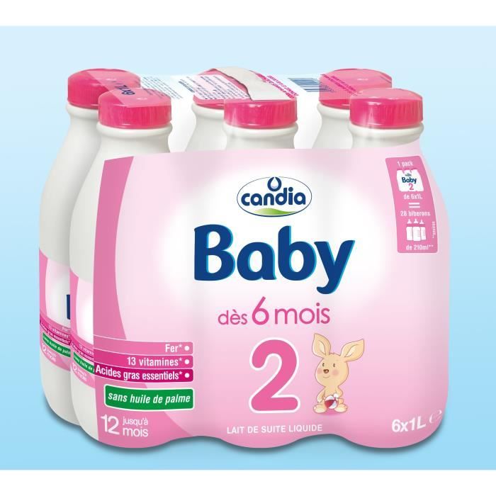 CANDIA BABY Lait 2e âge 6x1L - Achat / Vente lait 2e âge CANDIA BABY Lait  2e âge 6x1L - Cdiscount Prêt-à-Porter