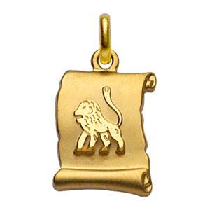 Pendentif zodiaque parchemin lion
