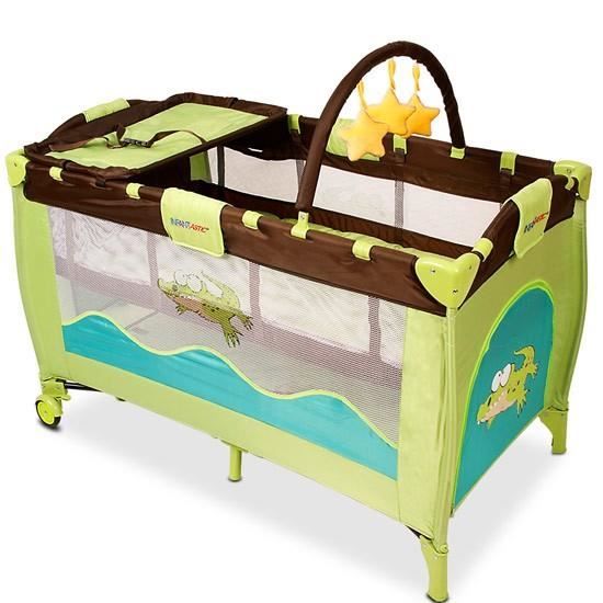 Lit De Voyage Pliable Pour Bebe Vert Et Marron Cdiscount Puericulture Eveil Bebe