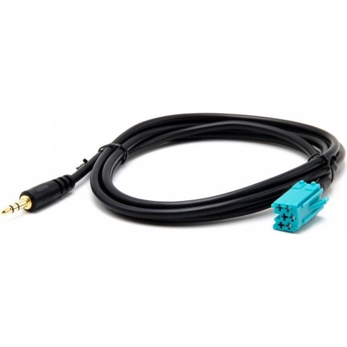 Cable auxiliaire adaptateur mp3 autoradio RENAULT UDAPTE LIST 6 pin clio 2 3 aux