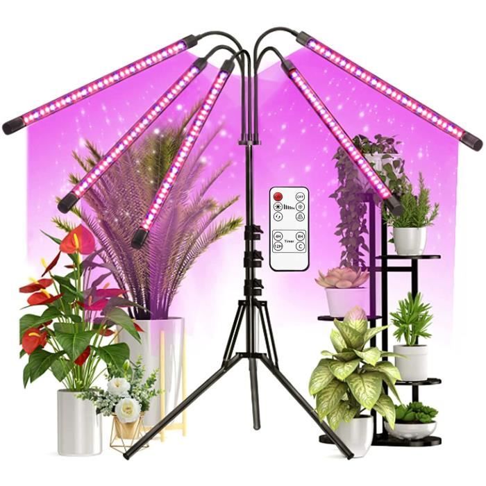 Lampe LED Horticole Avec Trépied-4 têtes Lampe pour Plantes Interieur,  Spectre Complet Lampe de Croissance pour Semis-Floraison - Cdiscount Jardin