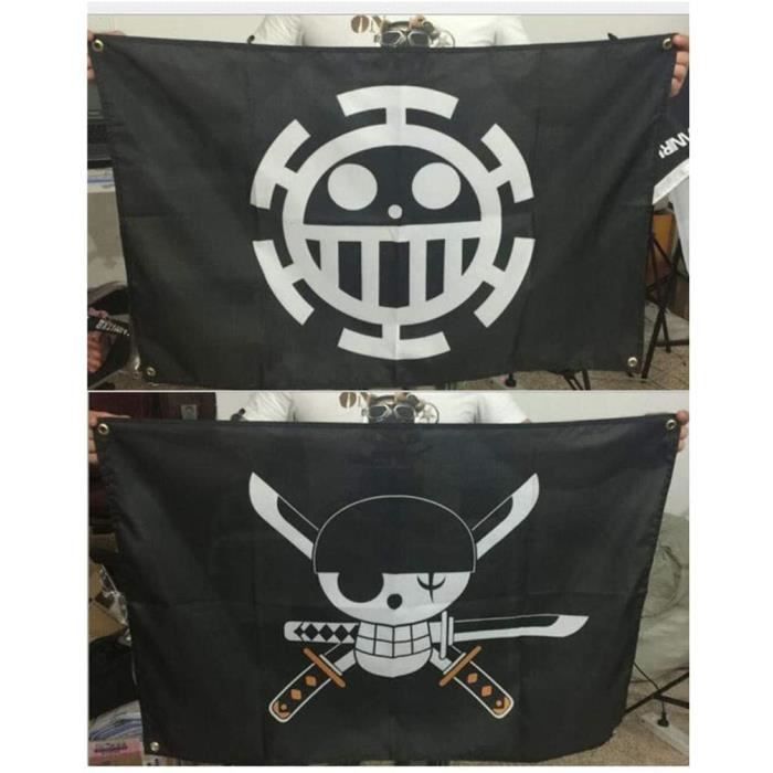 2Pcs 60cmx90cm One Piece Luffy Flag Drapeau Crâne Pirate Flag Home Decor  Bannière [257] - Cdiscount Maison