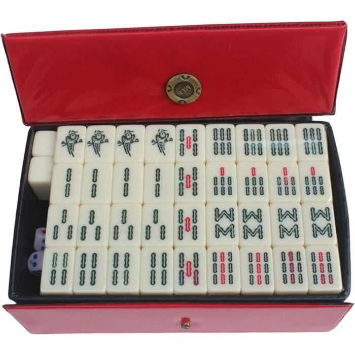 Mini Mahjong Kit De Jeu Mahjong Beige Couleur Avec Boîte Mah Jong