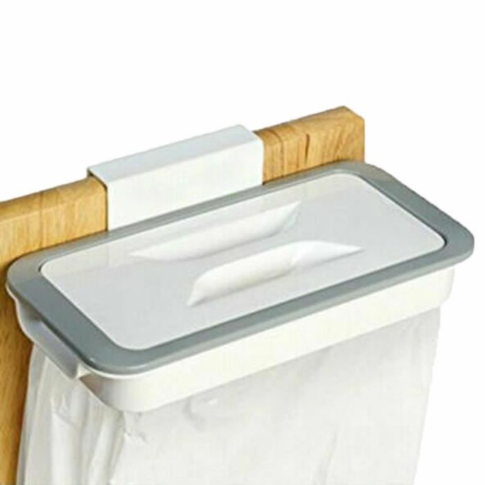 Support De Sac Poubelle Suspendu Nikou - Rack Mains Libres Pour Placard De Cuisine, Garage, Salle De Bain, Sans Installation