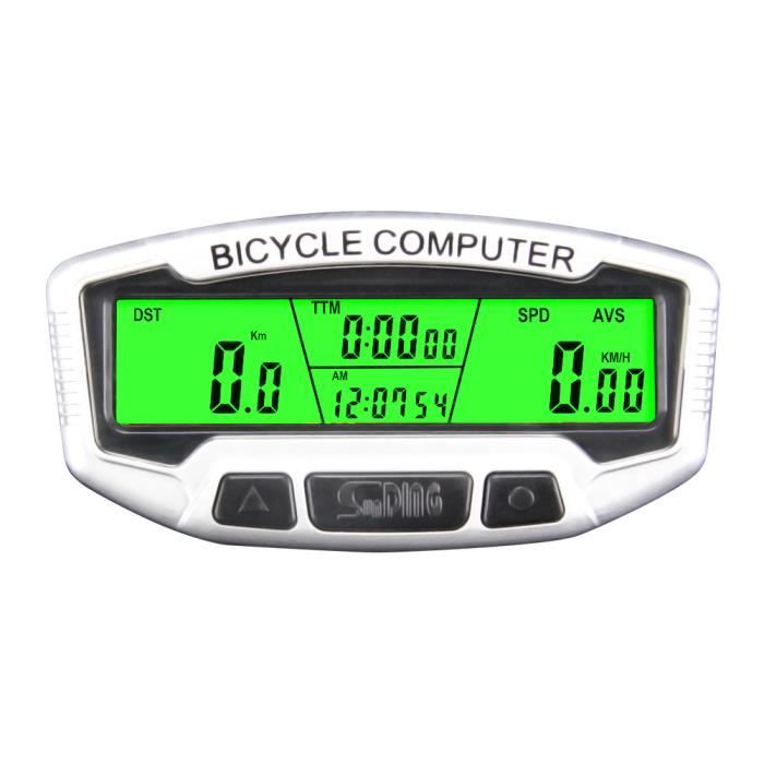 Compteur Vélo LCD Multifonction 19 Fonctions - Étanche IP65 - Vitesse, Distance, Calories - Démarrage Automatique - Pour VTT & Vélo Route - 4