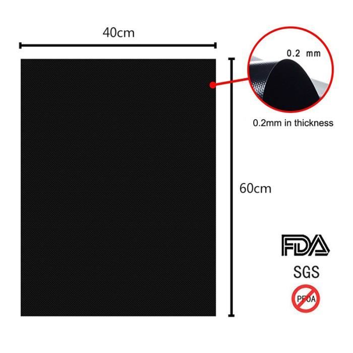 Tapis Grille Barbecue Réutilisable, Tapis de Cuisson Anti-adhésif pour Barbecue ou Yaourtières, Compatible Fonctionne Bien avec BBQ Electrique,Four, Gaz, Charbon - 3 Pcs (40 x 34CM)-Fei Yu