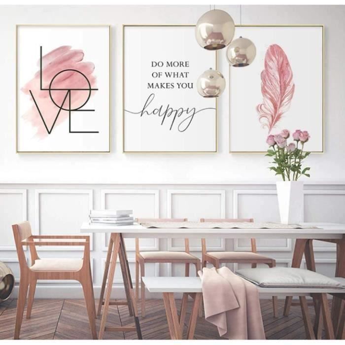 Trio D'Affiches Toile Art Abstrait Henri Matisse - Rose Saumon Blush Élégant, 30x45cm 3 Pièces Sans Cadre, Décoration Murale Salon Moderne