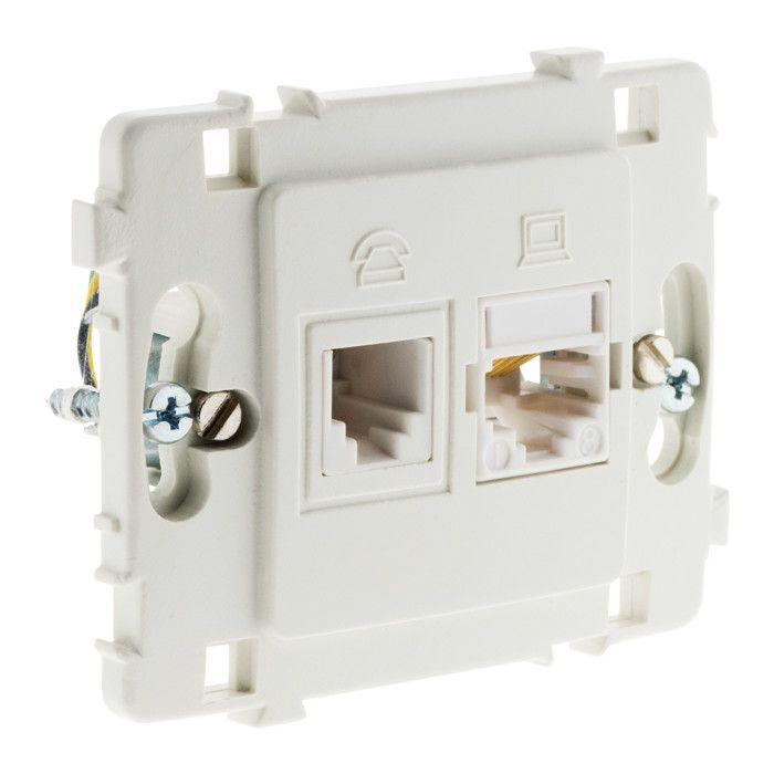 Prise RJ11 + RJ45 nu blanc Cdiscount Bricolage