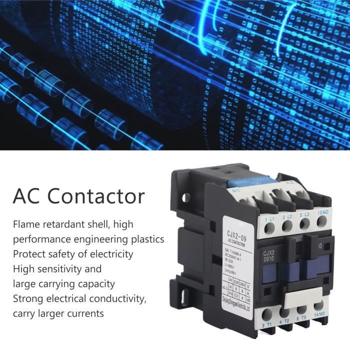 Contacteur AC NO NC, Contact En Alliage D'argent, Contacteur AC Universel à Forte Conductivité LC1D09, Remplacement Résistant Aux Hautes Températures