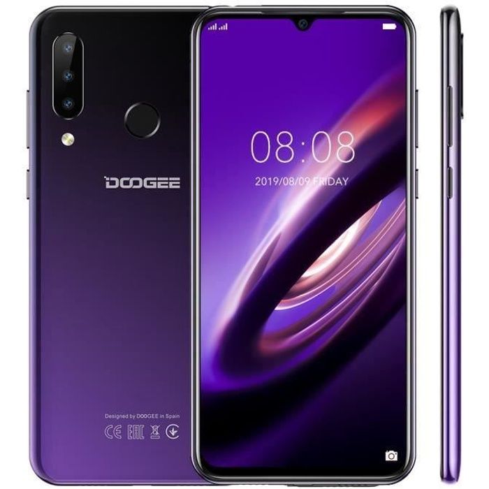 Vente Téléphone portable Smartphone 4G DOOGEE N20 4Go RAM 64Go ROM 6.3" Écran Téléphone portable Debloqué Trois caméra arrière - Violet pas cher Vente Téléphone portable Smartphone 4G DOOGEE N20 4Go RAM 64Go ROM 6.3" Écran Téléphone portable Debloqué Trois caméra arrière - Violet pas cher