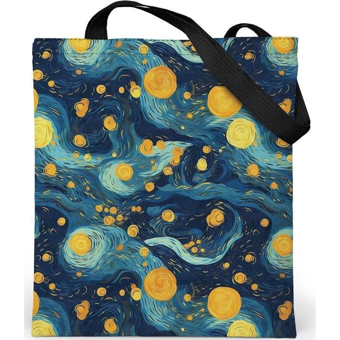 Sac Cabas Tote Bag Femme Avec Motif Chat & Livres - Tissu Résistant, 39x34cm, Pour Université/Courses