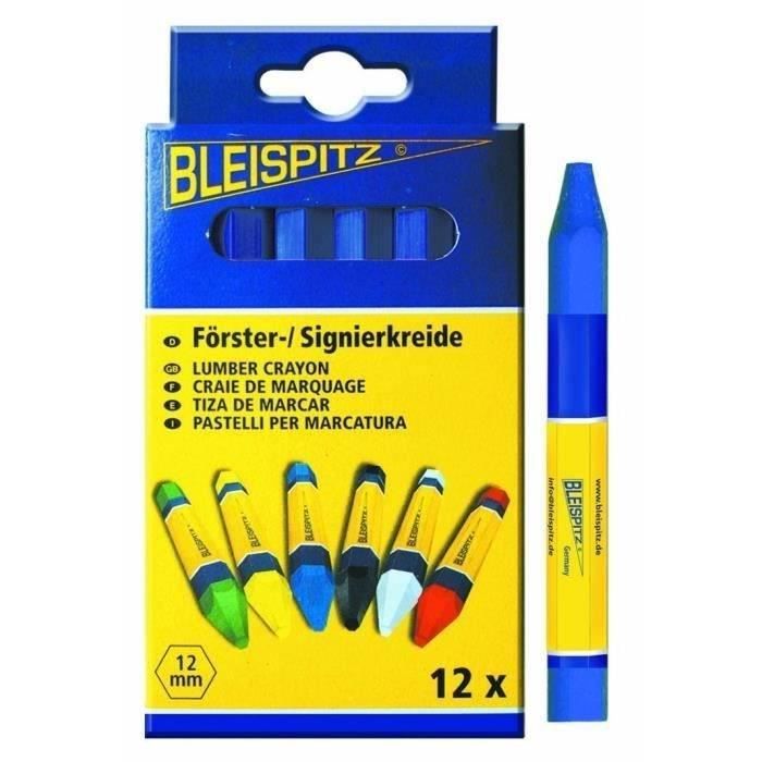 Boite de 12 craies de marquage forestière bleue
